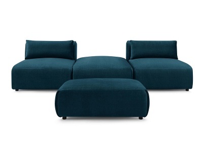 undefined, 3er Sofa BOBOCHIC JEANNE Samt dunkelblau