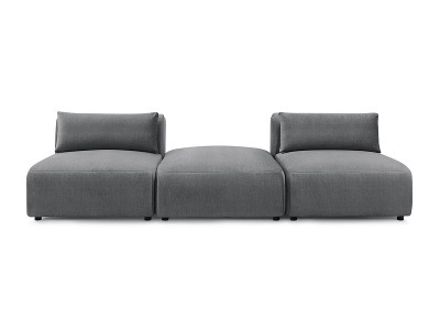 undefined, 3er Sofa BOBOCHIC JEANNE Samt dunkelgrau