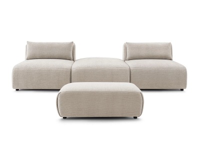 undefined, 3er Sofa BOBOCHIC JEANNE Stoff mit Textur beige
