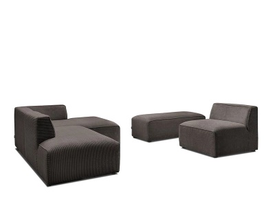 undefined, Ecksofa BOBOCHIC MEGEVE Cord-Stoff rotbraun