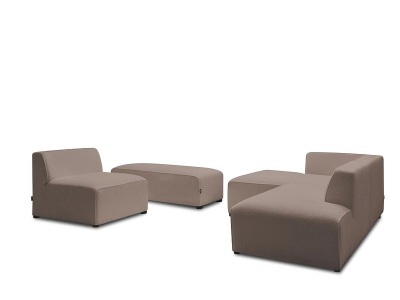 undefined, Ecksofa BOBOCHIC MEGEVE Boucle-Stoff rotbraun, Ecksofa mit Hocker BOBOCHIC MEGEVE Boucle-Stoff rotbraun