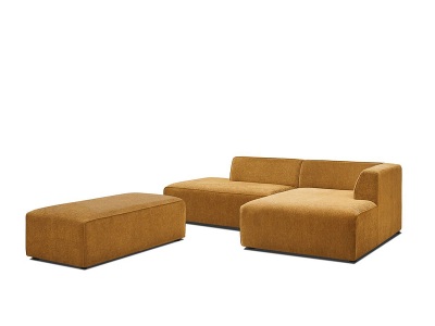 undefined, Ecksofa BOBOCHIC MEGEVE Stoff mit Textur gelb