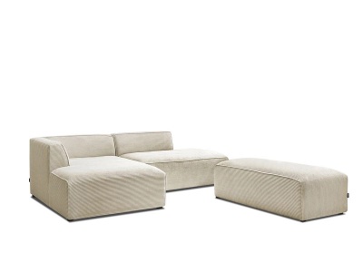 undefined, Ecksofa BOBOCHIC MEGEVE Cord-Stoff beige