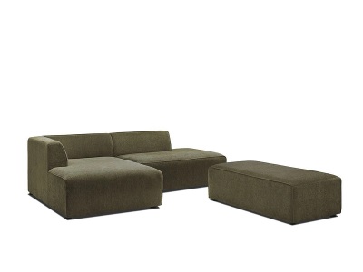 undefined, Ecksofa BOBOCHIC MEGEVE Stoff mit Textur grün