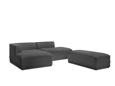 undefined, Ecksofa BOBOCHIC MEGEVE Cord-Stoff dunkelgrau