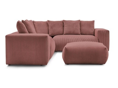 undefined, Ecksofa BOBOCHIC VOLTAIRE Cord-Stoff rosa, 