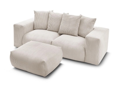 undefined, 3er Sofa BOBOCHIC VOLTAIRE Cord-Stoff beige, 