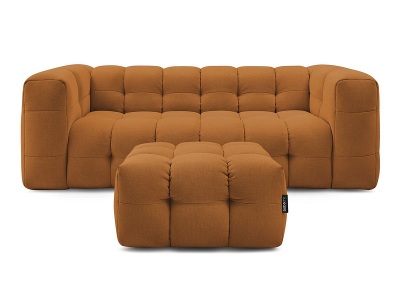 undefined, 3er Sofa mit Hocker BOBOCHIC CLOUD Stoff gelb
