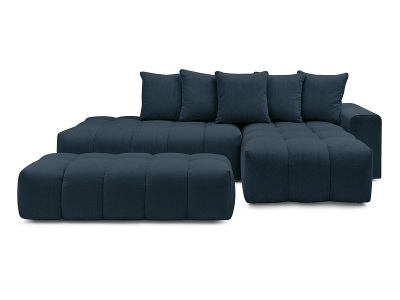 undefined, Ecksofa BOBOCHIC MONT-BLANC Stoff chiniert dunkelblau