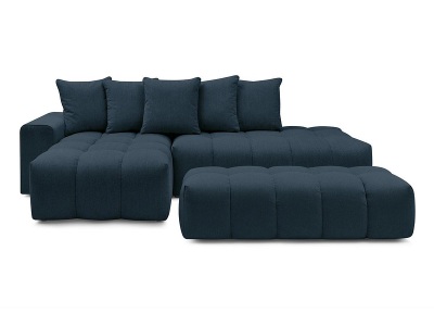 undefined, Ecksofa BOBOCHIC MONT-BLANC Stoff chiniert dunkelblau
