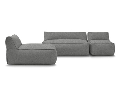 undefined, Gartensofa 4 Plätze RIVIERA Stoff dunkelgrau