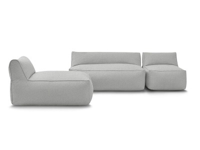 undefined, Gartensofa 4 Plätze RIVIERA Stoff hellgrau, Gartensofa BOBOCHIC RIVIERA Stoff hellgrau