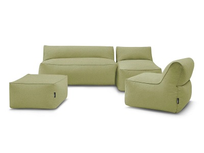 undefined, Gartensofa 5 Plätze RIVIERA Stoff grün