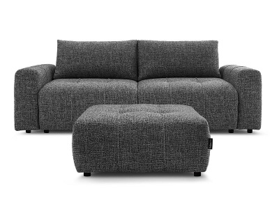 undefined, 3er Sofa BOBOCHIC ARSENE Stoff chiniert dunkelgrau