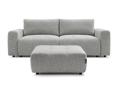 undefined, 3er Sofa BOBOCHIC ARSENE Stoff chiniert hellgrau
