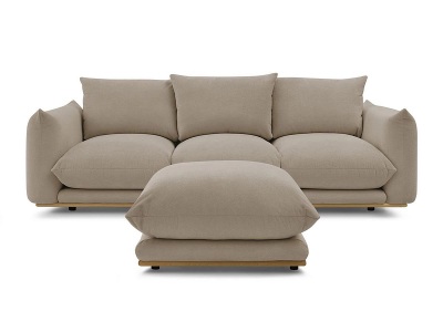 undefined, 3er Sofa BOBOCHIC ERNEST Stoff taupe