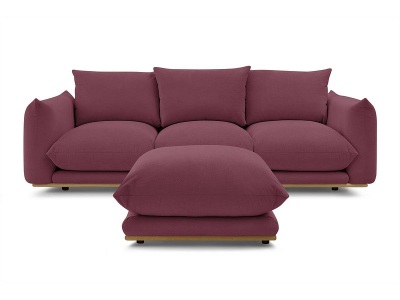 undefined, 3er Sofa BOBOCHIC ERNEST Stoff rot