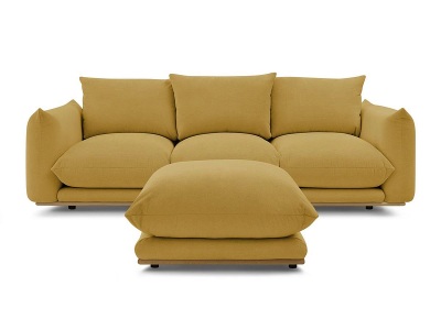 undefined, 3er Sofa BOBOCHIC ERNEST Stoff gelb
