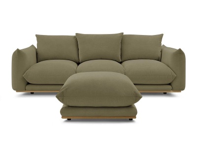 undefined, 3er Sofa BOBOCHIC ERNEST Stoff grün