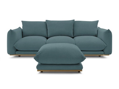 undefined, 3er Sofa BOBOCHIC ERNEST Stoff dunkelblau