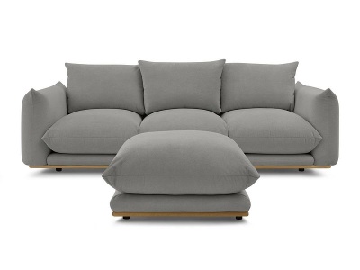 undefined, 3er Sofa BOBOCHIC ERNEST Stoff dunkelgrau