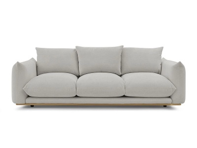 undefined, 2er Sofa BOBOCHIC ERNEST Stoff hellgrau