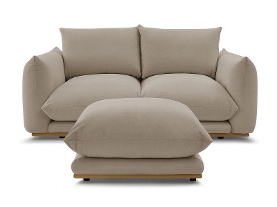 undefined, 2er Sofa BOBOCHIC ERNEST Stoff taupe