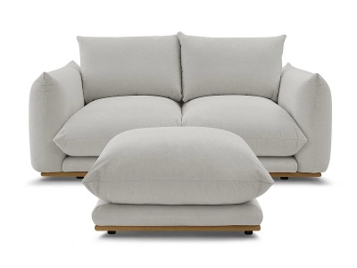 undefined, 2er Sofa BOBOCHIC ERNEST Stoff hellgrau