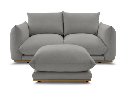 undefined, 2er Sofa BOBOCHIC ERNEST Stoff dunkelgrau