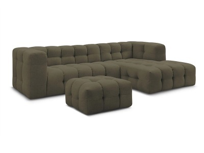 undefined, Ecksofa mit Hocker BOBOCHIC CLOUD Stoff grün, Ecksofa mit Hocker BOBOCHIC CLOUD Stoff grün