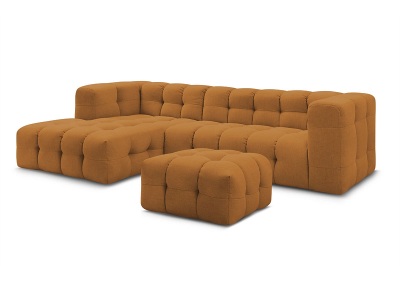 undefined, Ecksofa mit Hocker BOBOCHIC CLOUD Stoff gelb, Ecksofa mit Hocker BOBOCHIC CLOUD Stoff gelb