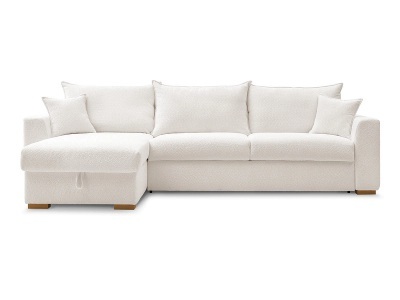 undefined, Ecksofa BOBOCHIC AUGUSTIN Boucle-Stoff weiss