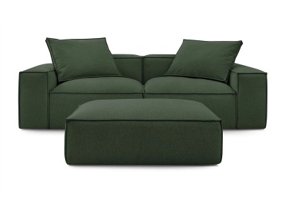 undefined, 3er Sofa BOBOCHIC BOHEME Stoff chiniert grün