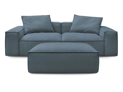 undefined, 3er Sofa BOBOCHIC BOHEME Cord-Stoff dunkelblau