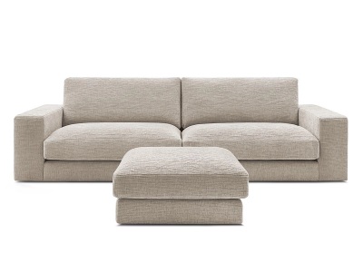 undefined, 3er Sofa BOBOCHIC LEONARD Stoff mit Textur beige