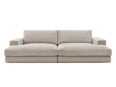 undefined, 3er Sofa BOBOCHIC LEONARD Stoff mit Textur beige