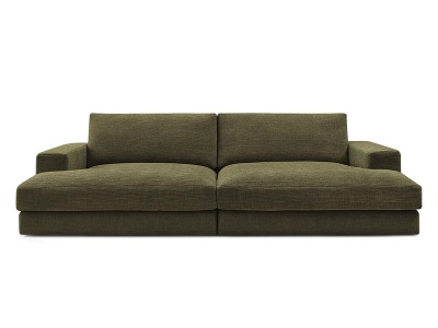 undefined, 3er Sofa BOBOCHIC LEONARD Stoff mit Textur grün
