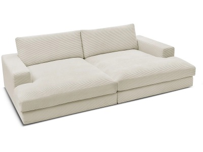undefined, 3er Sofa BOBOCHIC LEONARD Cord-Stoff beige, Sofa BOBOCHIC LEONARD Cord-Stoff beige