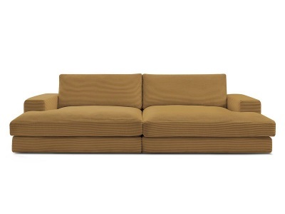 undefined, 3er Sofa BOBOCHIC LEONARD Cord-Stoff gelb, Sofa BOBOCHIC LEONARD Cord-Stoff gelb