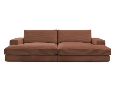 undefined, 3er Sofa BOBOCHIC LEONARD Cord-Stoff orange, Sofa BOBOCHIC LEONARD Cord-Stoff orange