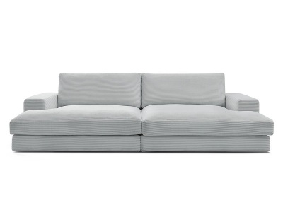 undefined, 3er Sofa BOBOCHIC LEONARD Cord-Stoff hellgrau, Sofa BOBOCHIC LEONARD Cord-Stoff hellgrau
