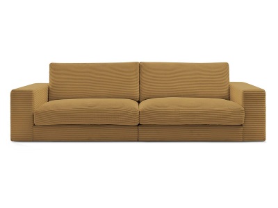 undefined, 3er Sofa BOBOCHIC LEONARD Stoff mit Textur gelb