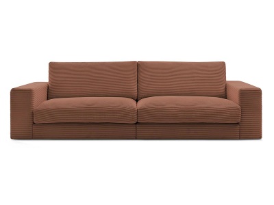 undefined, 3er Sofa BOBOCHIC LEONARD Stoff mit Textur orange