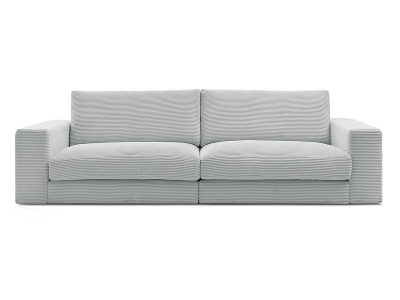 undefined, 3er Sofa BOBOCHIC LEONARD Stoff mit Textur hellgrau