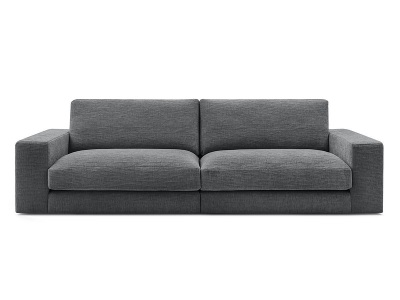 undefined, 3er Sofa BOBOCHIC LEONARD Stoff mit Textur dunkelgrau