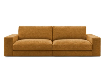 undefined, 3er Sofa BOBOCHIC LEONARD Stoff mit Textur gelb