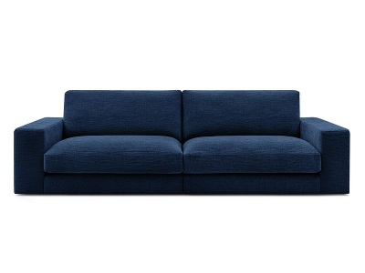 undefined, 3er Sofa BOBOCHIC LEONARD Stoff mit Textur dunkelblau