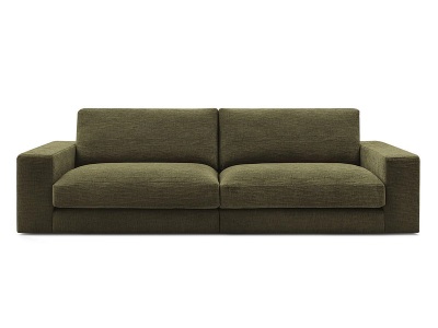 undefined, 3er Sofa BOBOCHIC LEONARD Stoff mit Textur grün