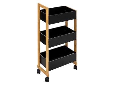 5FIVE, Trolley, drei Aufbewahrungsboxen - Holz Schwarz Trolley, drei Aufbewahrungsboxen - Holz Schwarz, 5five - Trolley, drei Aufbewahrungsboxen Holz Schwarz, One Size