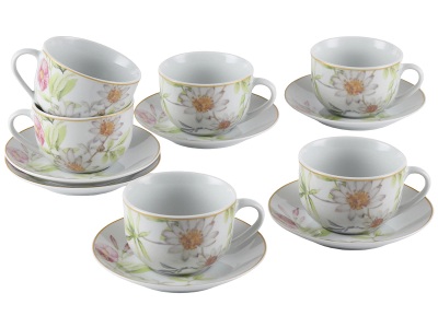 undefined, Set Kaffeetassen SAKURA 20cl Porzellan mehrfarbig 12-teilig